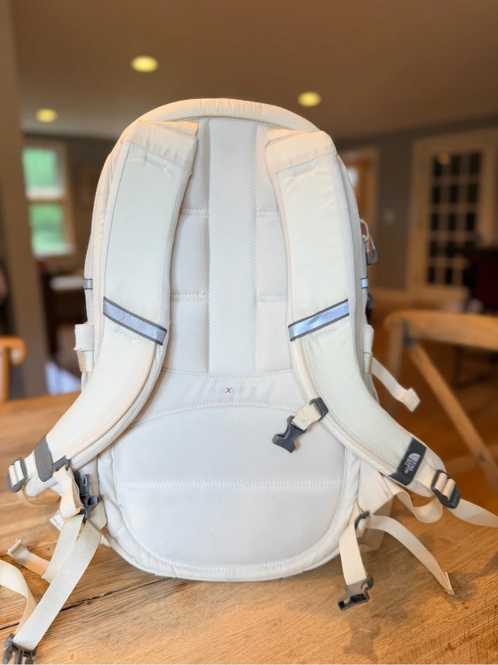 The North Face Women's Recon Luxe Backpack - White Dune/Burnt Coral Metallic